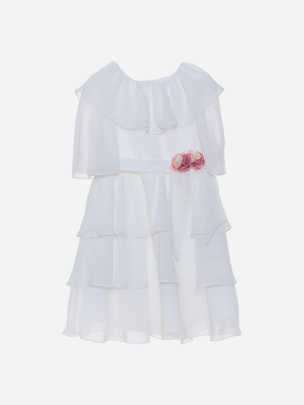 White girls dress decorated with roses