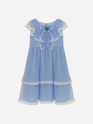 Light Blue girls dress decorated with a rose