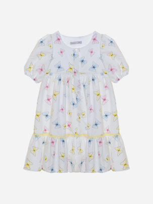 Girls dress decorated with butterfly print