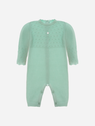 Water Green knit babygrow for unisex