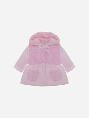 Pink jersey hooded coat