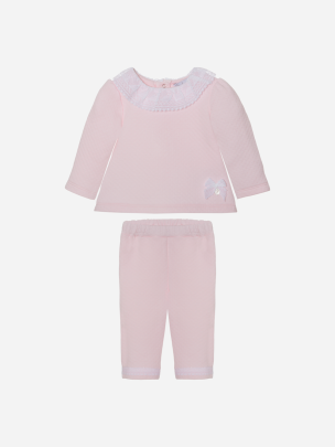 Pink double jersey set
