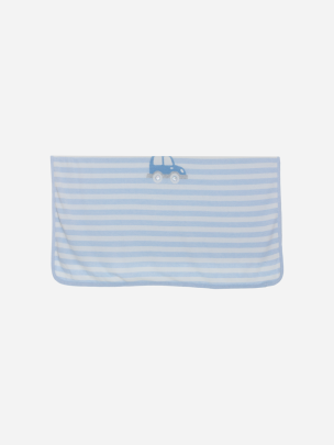 Blue striped knit blanket