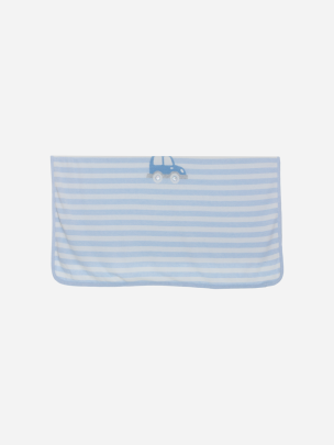 Blue striped knit blanket