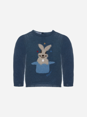Blue indigo knit sweater