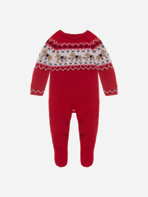 Red knit babygrow