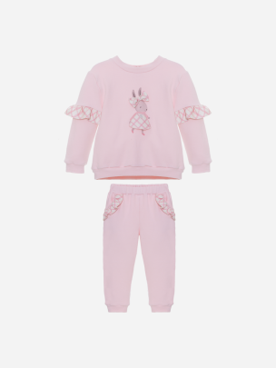 Rose jersey pants and sweater set