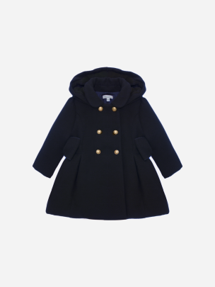 Navy Blue twill hooded coat
