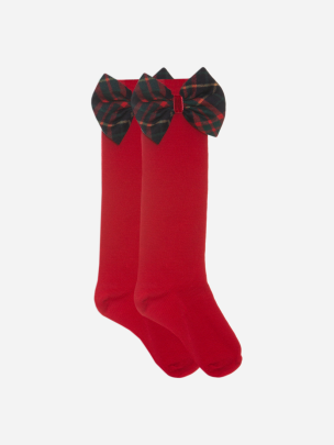 Red bow socks