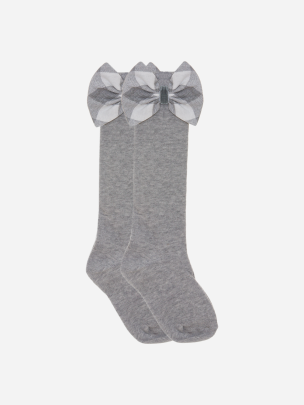 Gray bow socks