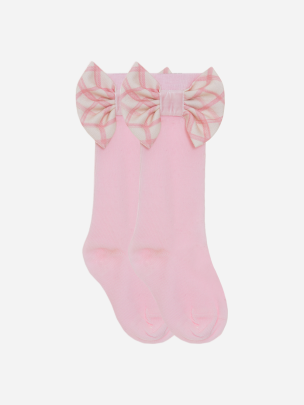 Pink bow socks