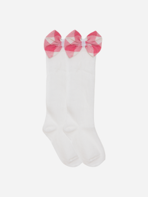 White bow socks