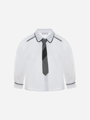 White viyella shirt with tie