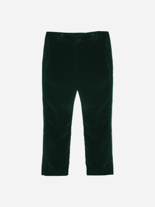 Dark Green velvet party trousers