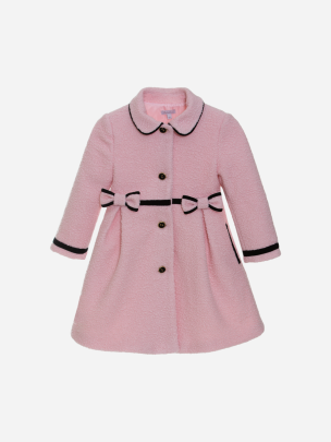 Pink bouclé coat