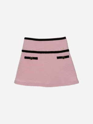 Pink bouclé skirt