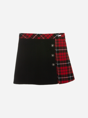 Black and tartan skirt