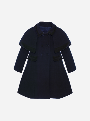 Navy Blue shoulder cape coat