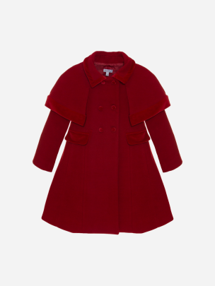 Red shoulder cape coat