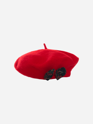 Red twill beret