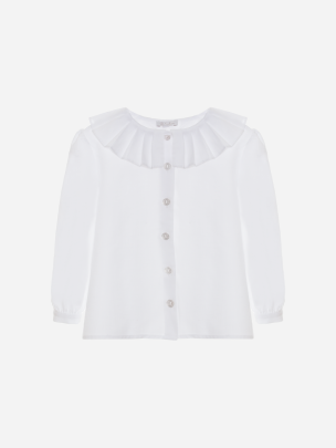White frill blouse