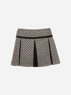 Black and ivory tweed skirt