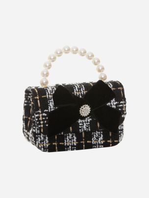Black tweed handbag