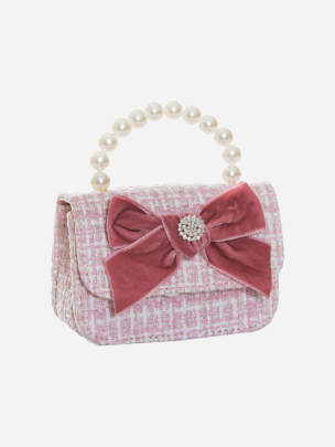 Pink tweed handbag