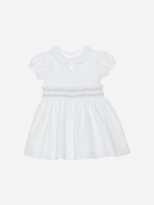 White cotton piquet dress