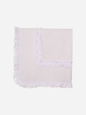 Pink blanket with frills