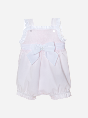 Girls pink jumpsuit with bow