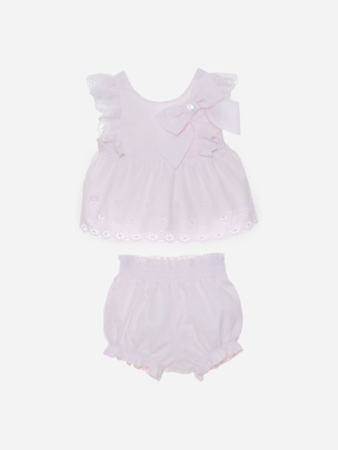  Pink baby girl set with bows