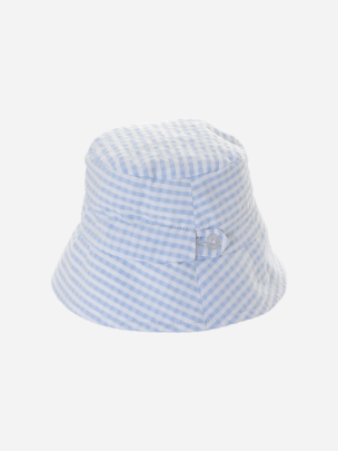 Boys hat with blue checkered print