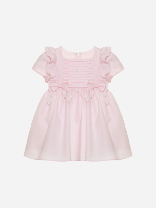 Pale pink dress made in fustian fabric