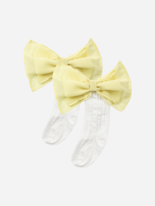 Big yellow bow socks