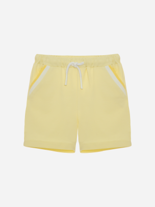 Yellow cotton fleece shorts