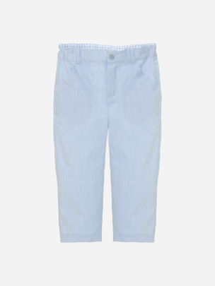 Boys pants in blue Oxford fabric