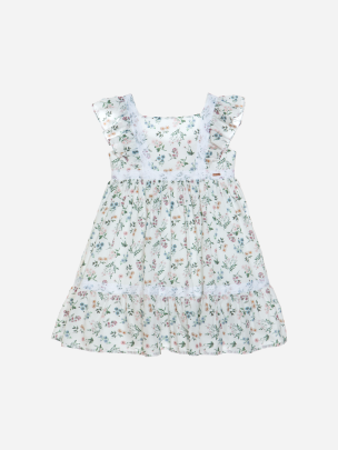Girls dress with floral print
