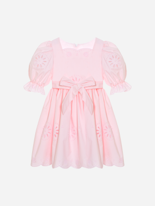Girls embroidered dress with bow