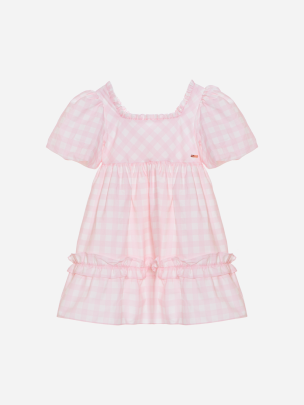  Vichy pink dress for girls