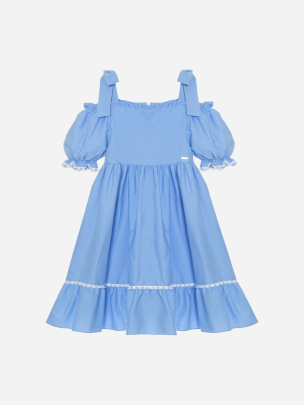 Girls light blue strapless dress
