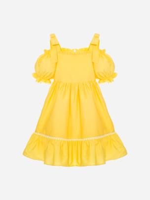 Girls yellow strapless dress