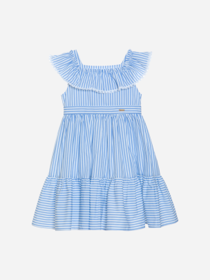 Blue dress with striped pattern