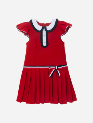 Vestido vermelho de menina com laço