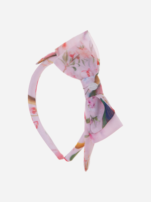 Pink headband with floral print