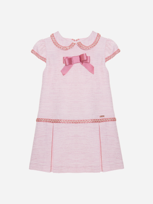 Girls pink dress with bow