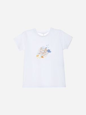 White swiming bear t-shirt
