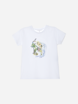 White nautical print t-shirt