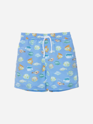 Fish print swim shorts
