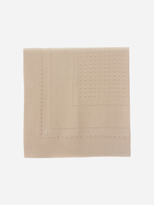 Unisex beige knitted blanket